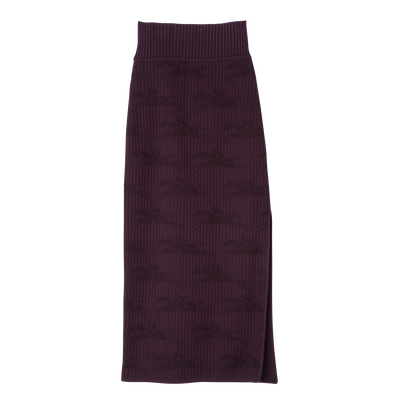 Midi skirt , Eggplant - Knit